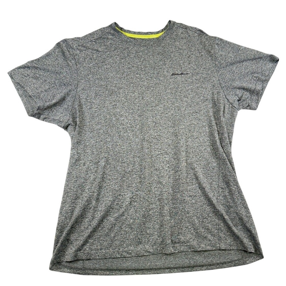Eddie Bauer Motion Mens Large Gray Heathered Short Sleeve Performance T-Shirt